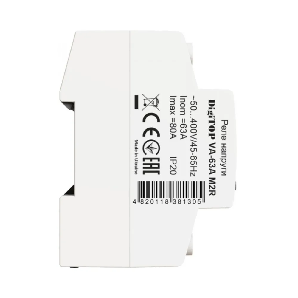 Реле напруги DigiTOP 63А (max 80A) з контролем струму VA-63A M2R