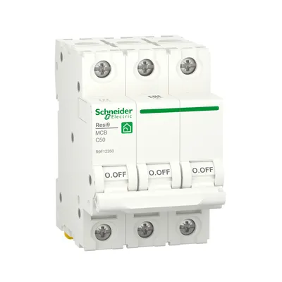 Автоматичний вимикач Schneider Electric Resi 9 6кА С 3p 50A R9F12350