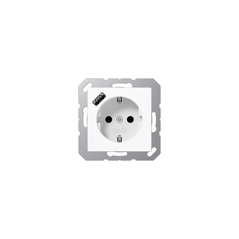JUNG A Розетка SCHUKO з USB тип A білий A1520-18AWW