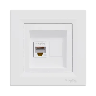 Розетка комп'ютерна Schneider Electric Asfora бiла RJ-45 UTP 5E внутрішня EPH4300121