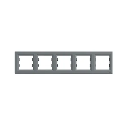 Рамка Schneider Electric Asfora сталь п'ятимісна горизонтальна EPH5800562