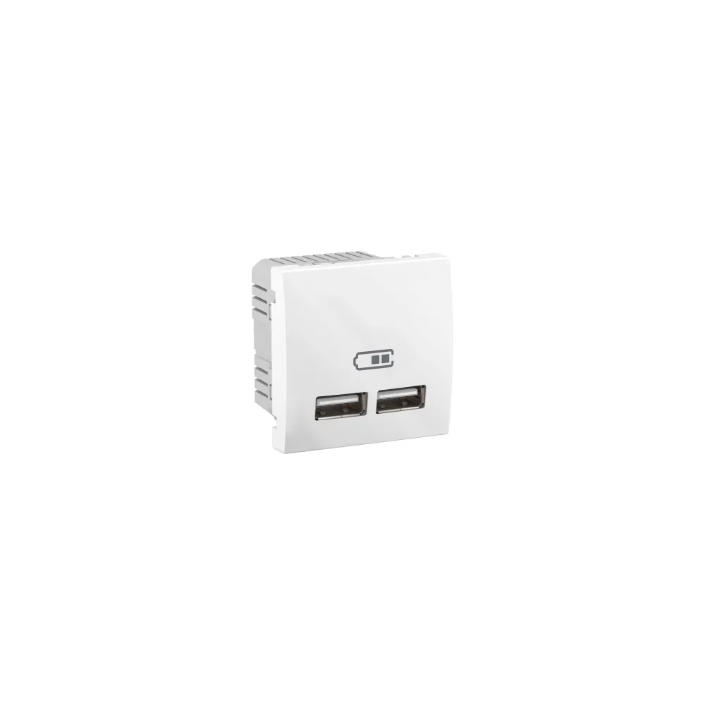 Schneider  UNICA Basic Розетка USB внутр. 2,1A 2-мод. UNICA біла (C2) MGU3.418.18