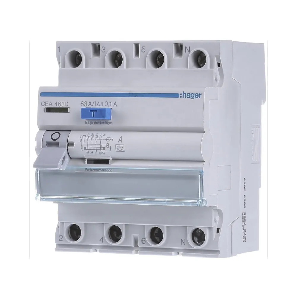 ПЗВ Hager 4P 6kA 63A 100mA A CEA463D