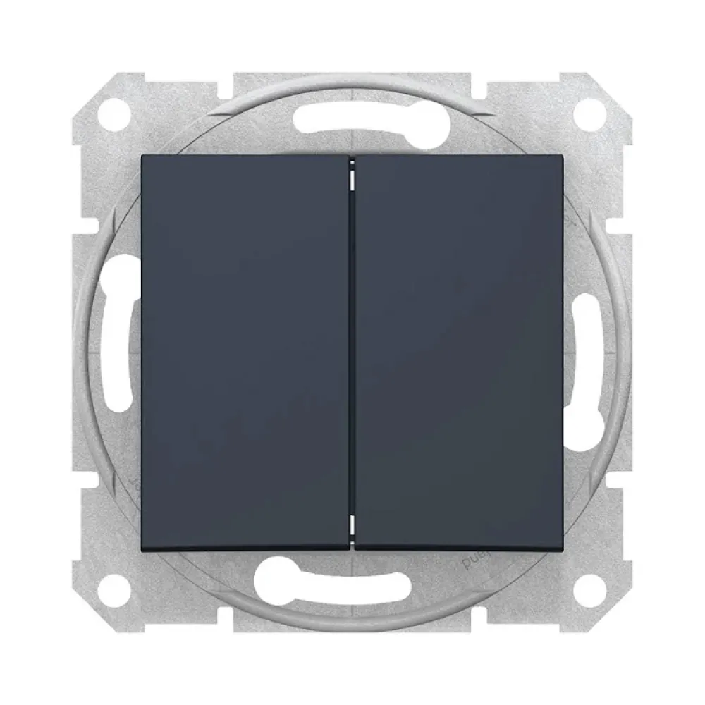 Вимикач Schneider Electric Sedna графіт двоклавішний внутрішній SDN0300170