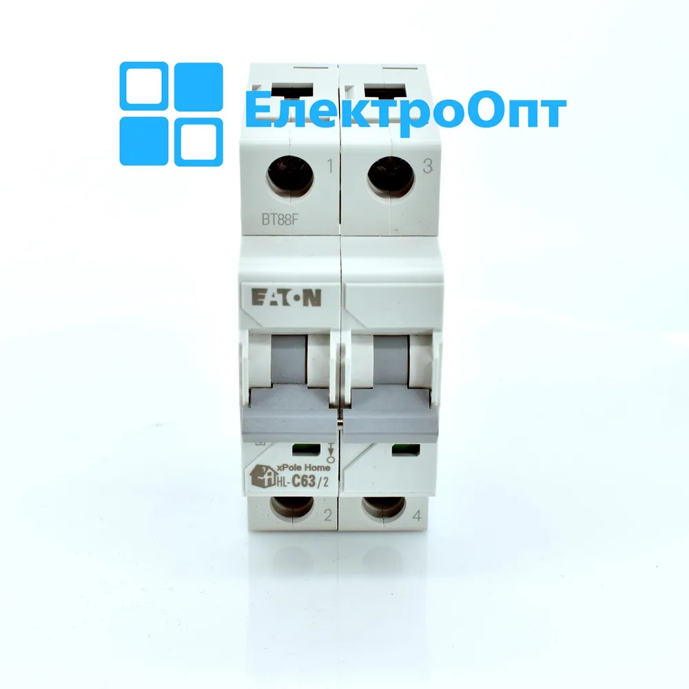 Автоматичний вимикач EATON 2p, 4,5кА HL-C63/2