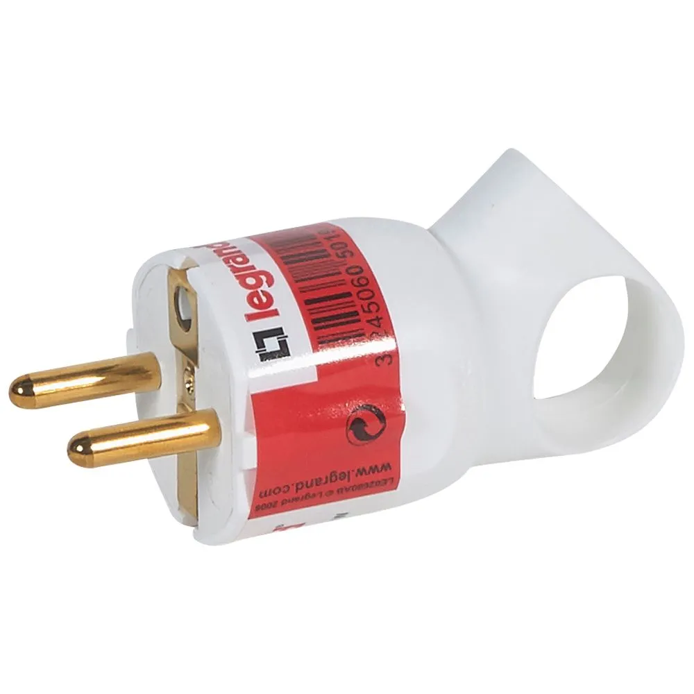 Вилка Legrand белая 2К+З 16А 050190