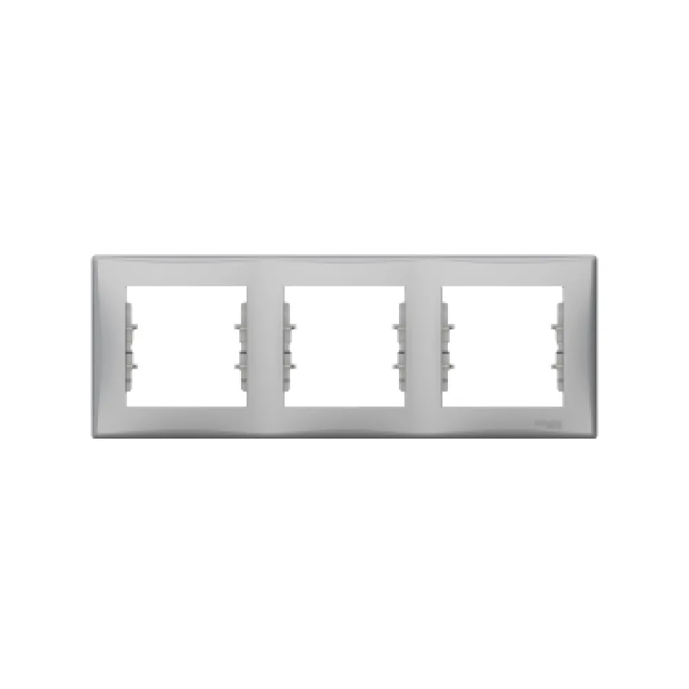 Рамка Schneider Electric Sedna алюміній 3-кратна SDN5800560