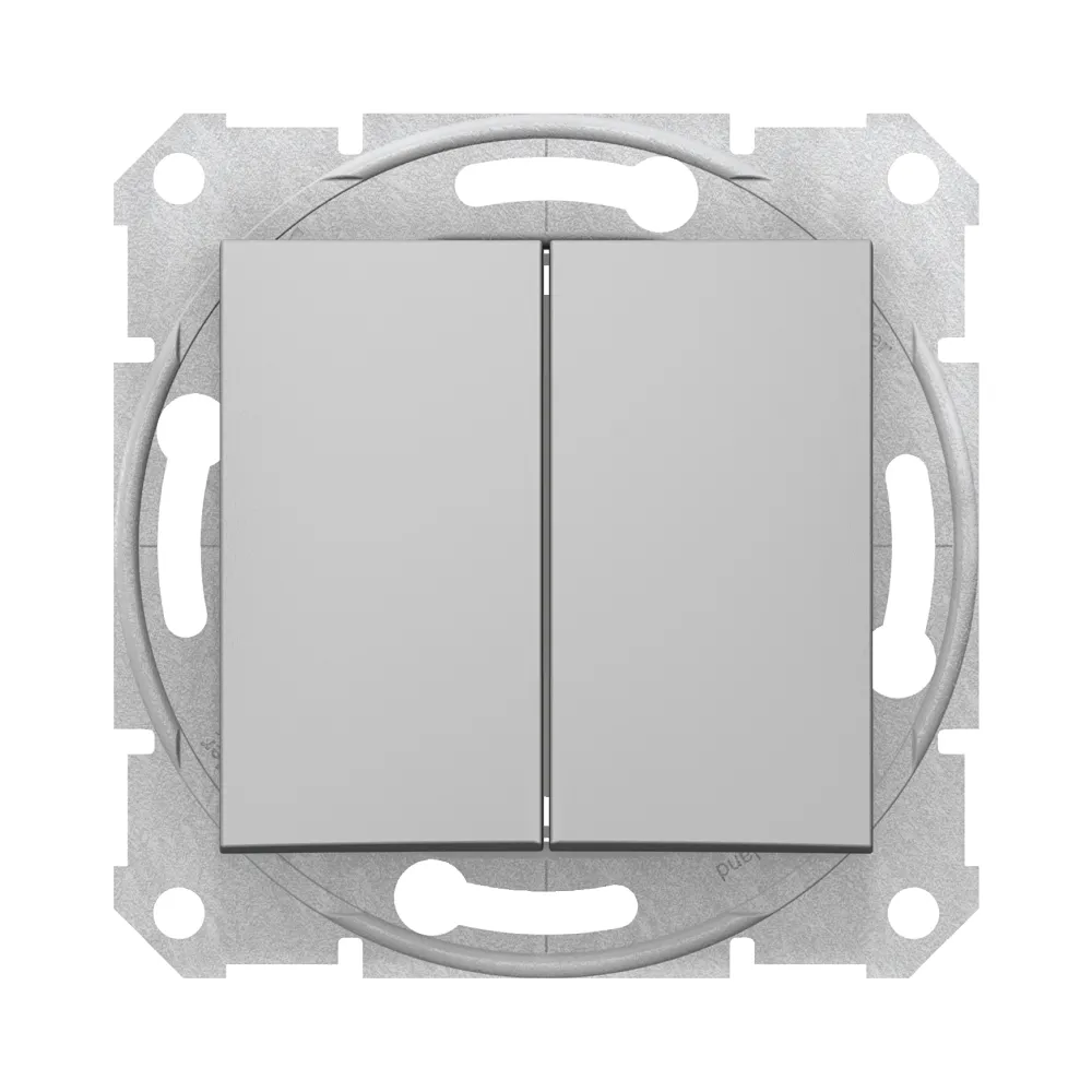Выключатель Schneider Electric Sedna алюминий двухклавишный внутренний SDN0300160