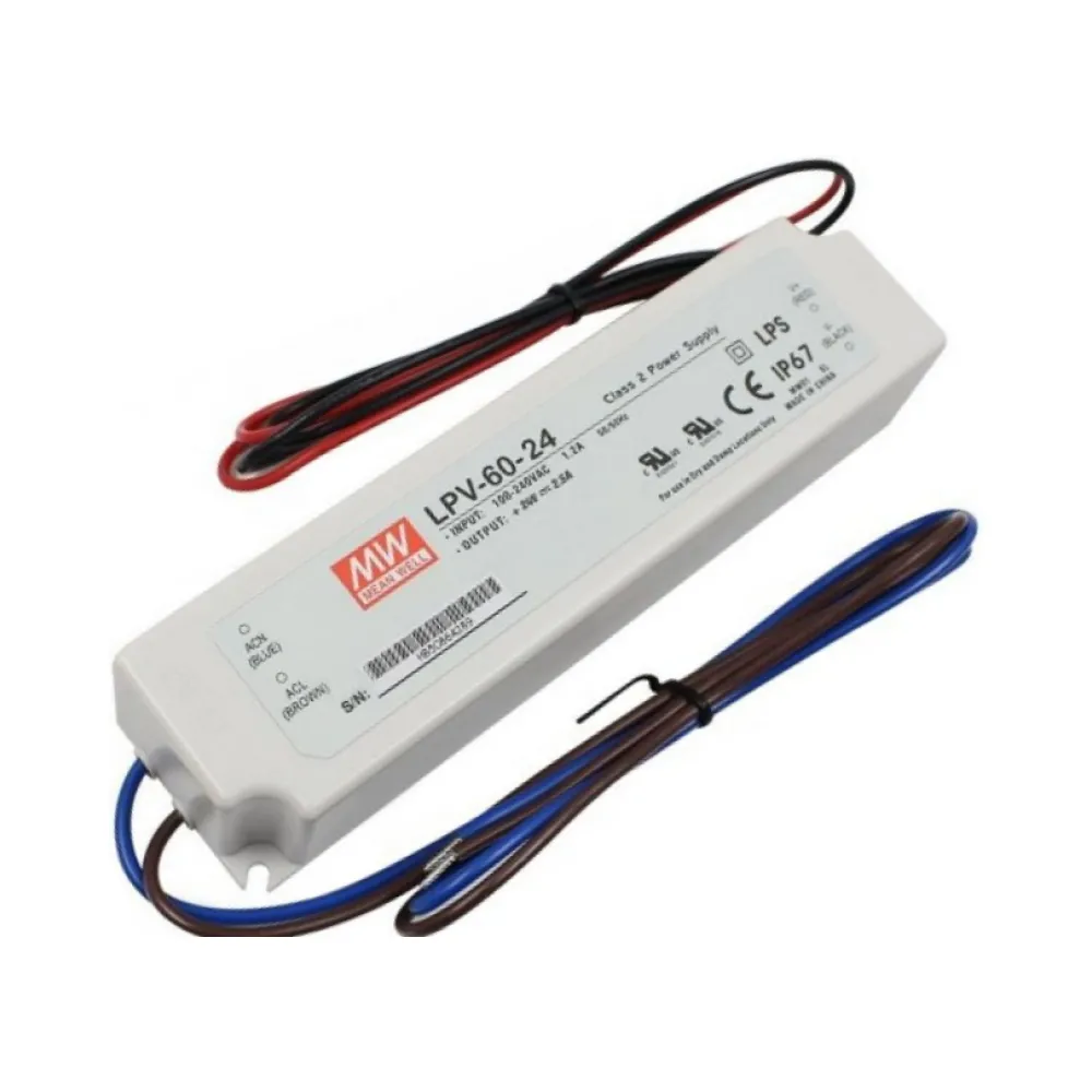 Блок питания Mean Well 24В 60 Вт IP67 LPV-60-24 3615