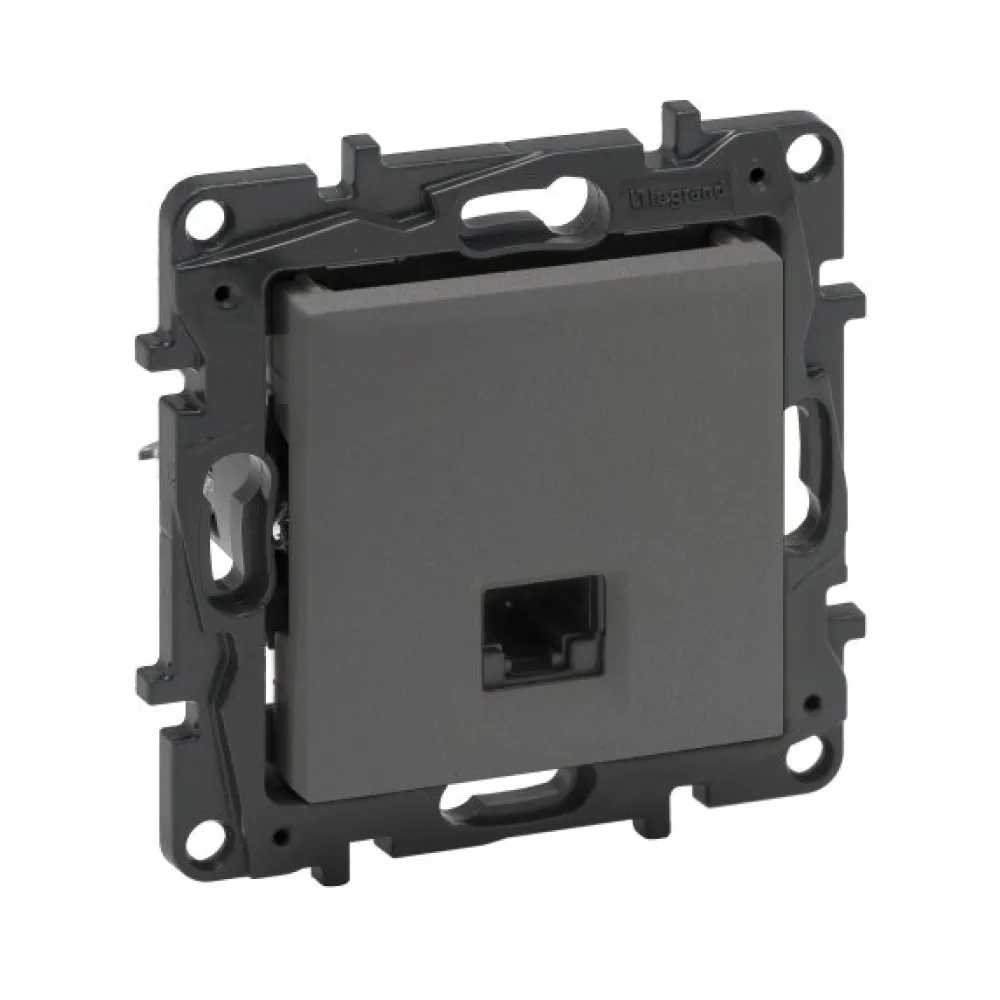 Розетка компьютерная Legrand Niloe Step RJ45 CAT5e UTP сталь 863459