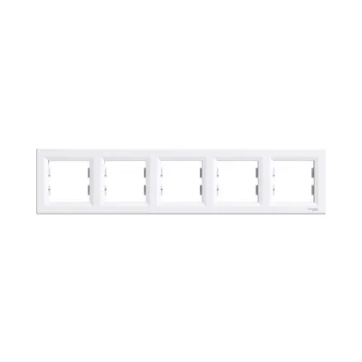 Рамка Schneider Electric Asfora бiла п'ятимісна горизонтальна EPH5800521