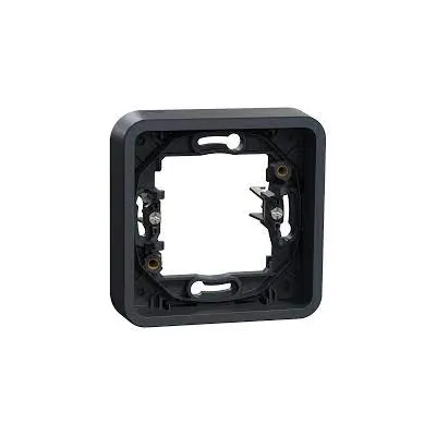 Рамка Schneider Electric Mureva Styl одноместная горизонтальная с зажимами черная MUR34108