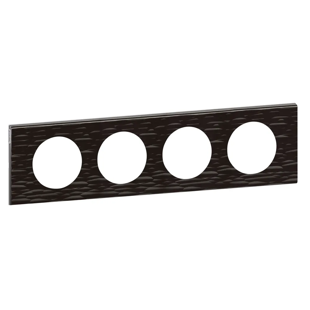 Legrand CELIANE Рамка 4 пости Corian чорний рифлений 69024