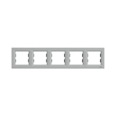 Рамка Schneider Electric Asfora алюміній п'ятимісна горизонтальна EPH5800561