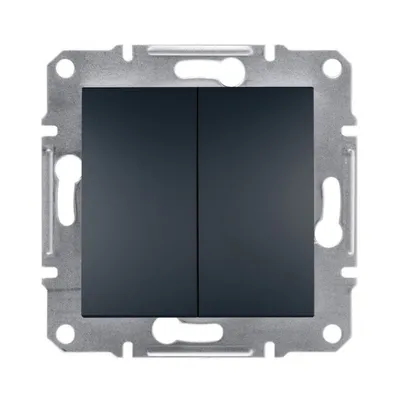 Вимикач кнопковий Schneider Electric Asfora антрацит двоклавішний самозажимний EPH1100171