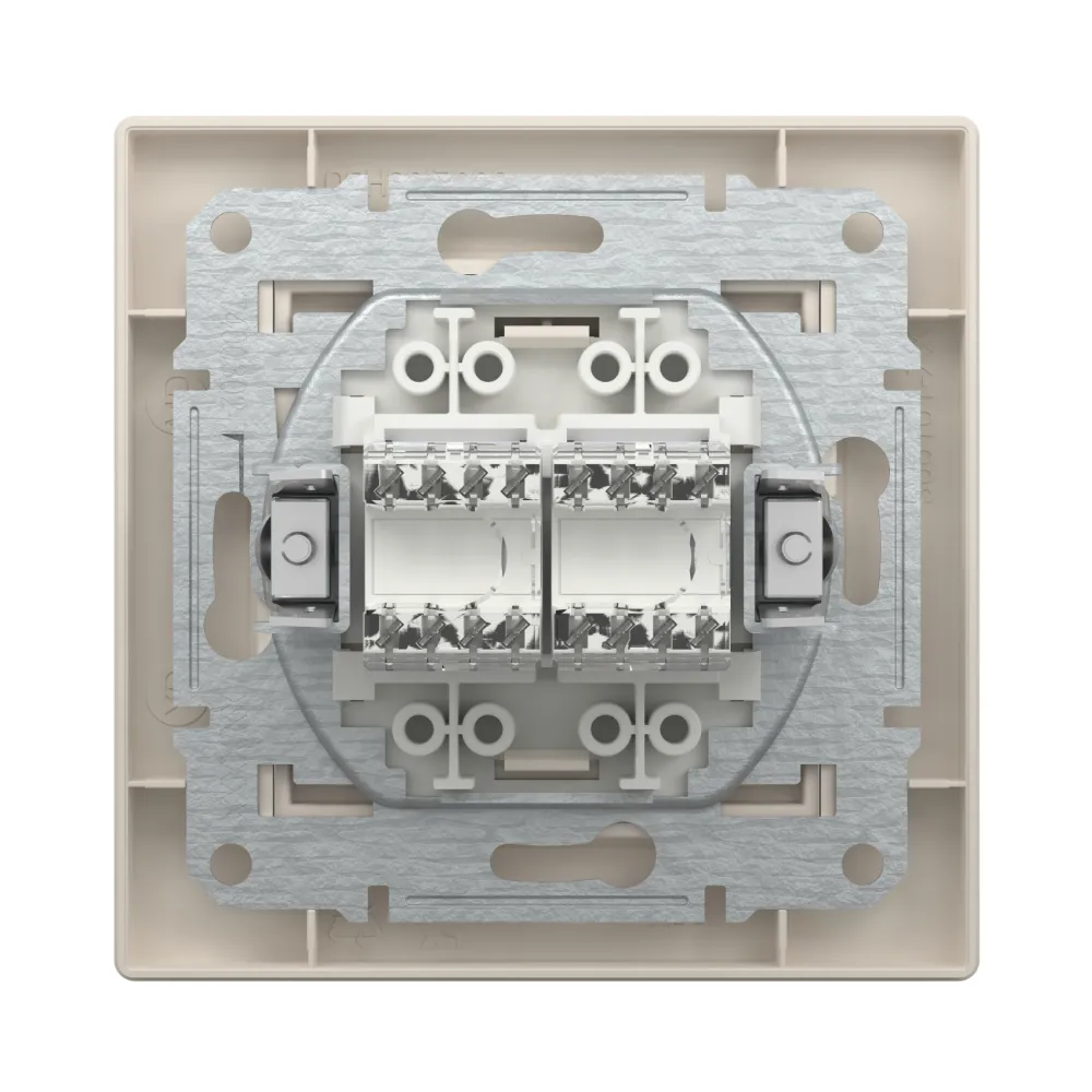 Розетка комп'ютерна Schneider Electric Asfora кремова подвійна RJ45 UTP 5E внутрішня EPH4400123