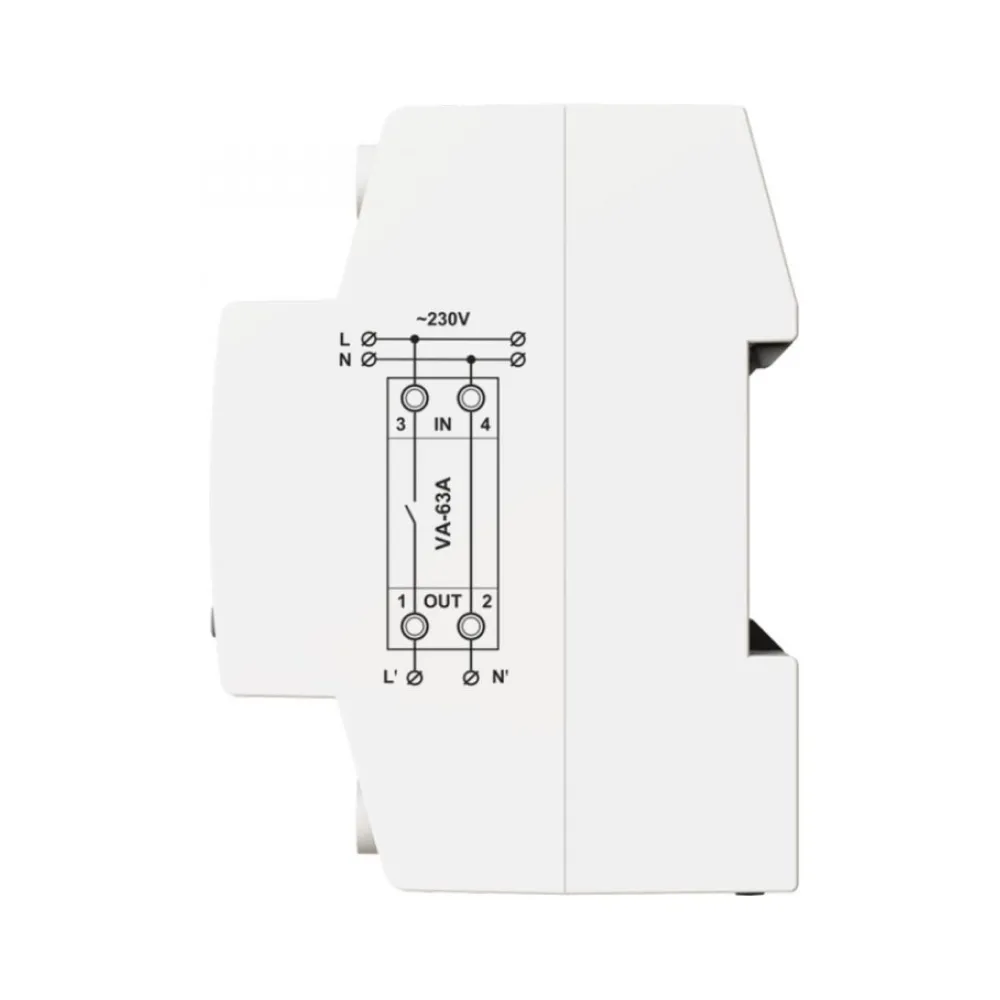 Реле напруги DigiTOP 63А (max 80A) з контролем струму VA-63A M2R