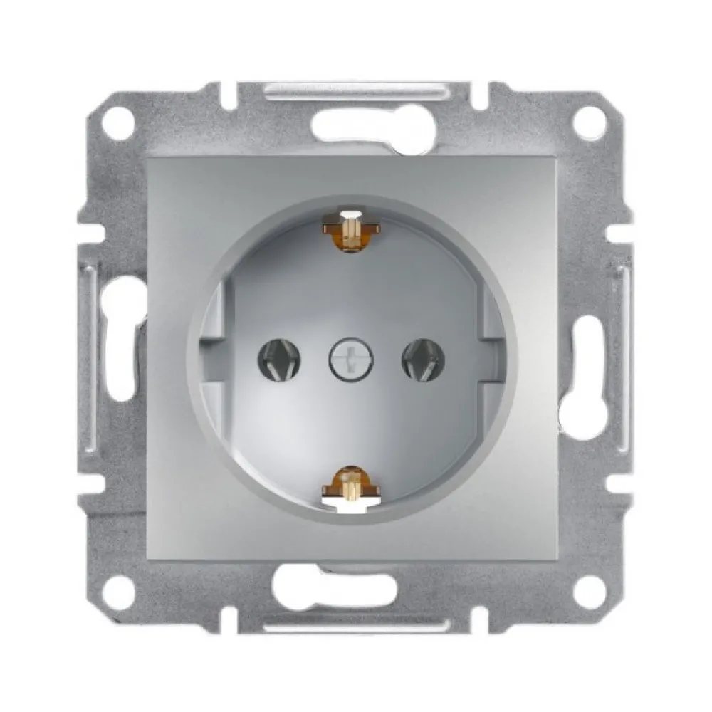 Розетка Schneider Electric Asfora сталь з заземленням внутрішня EPH2900162