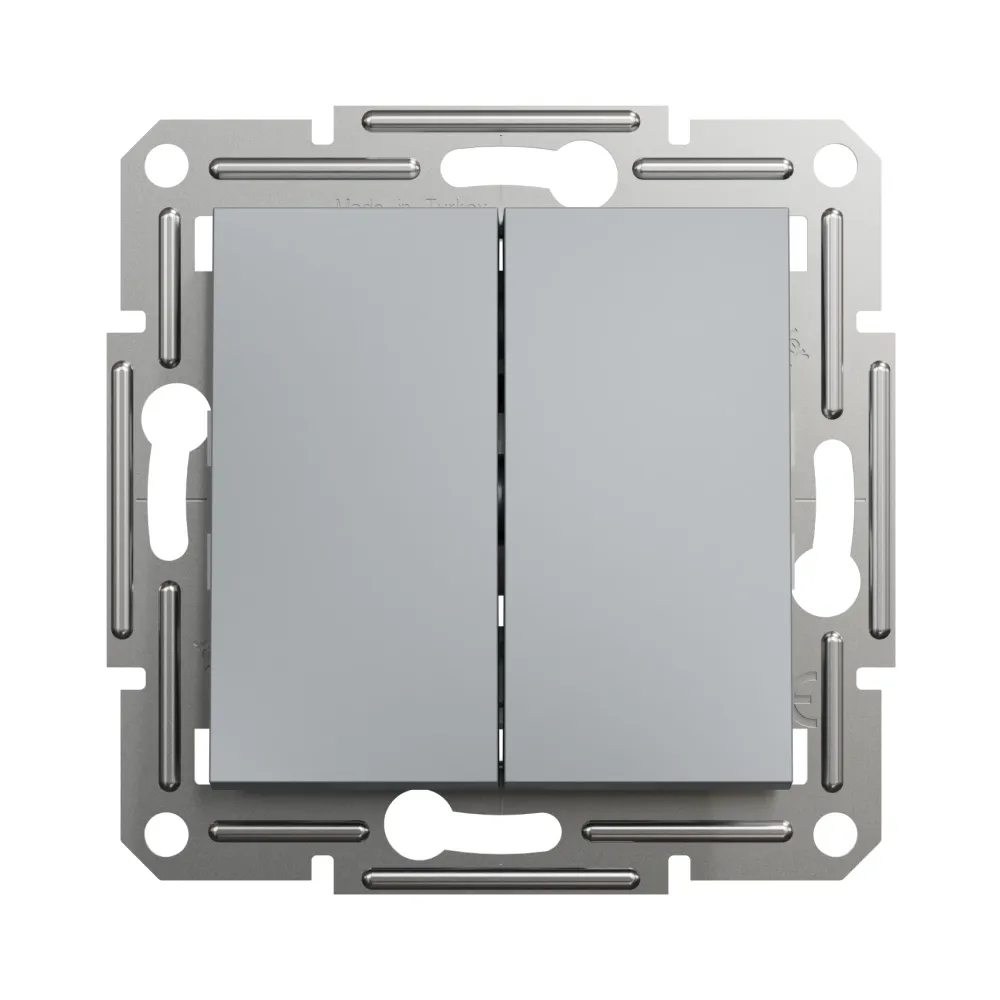 Вимикач кнопковий Schneider Electric Asfora сталь двоклавішний самозажимний EPH1100162