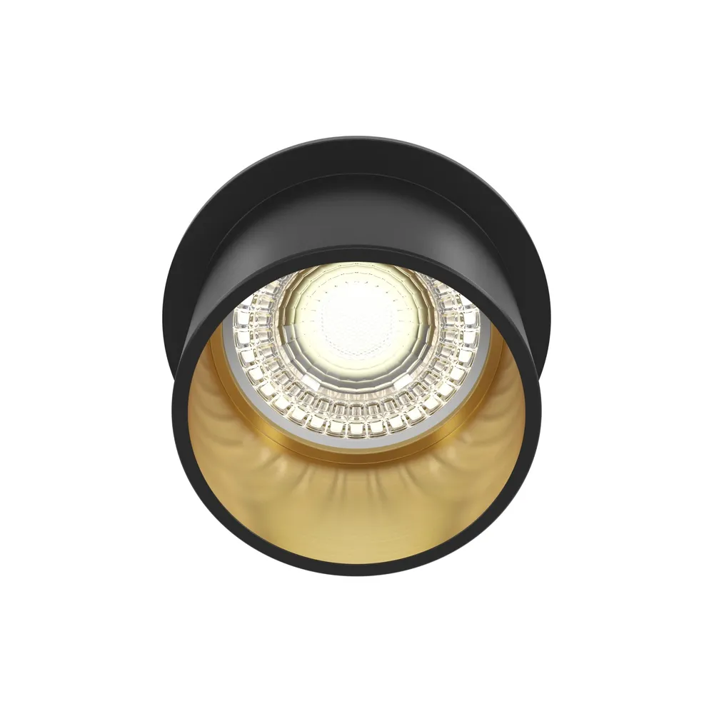 Світильник внутрішнього монтажу Downlight Reif GU10 50 Вт Чорний з золотом DL050-01GB MAYTONI