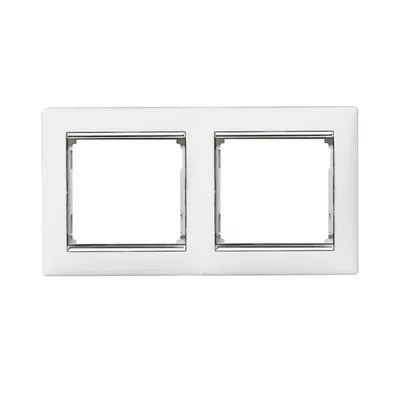 Рамка Legrand Valena Classic білий срібний штрих 2 пости 770492