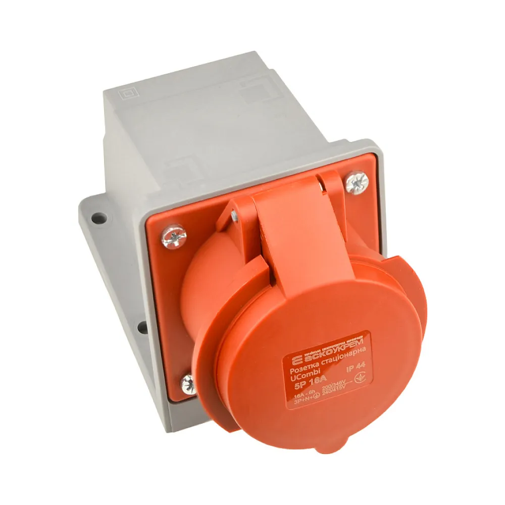 Розетка стаціонарна АСКО серії UСombi 5P 32A IP 44 A0080010153