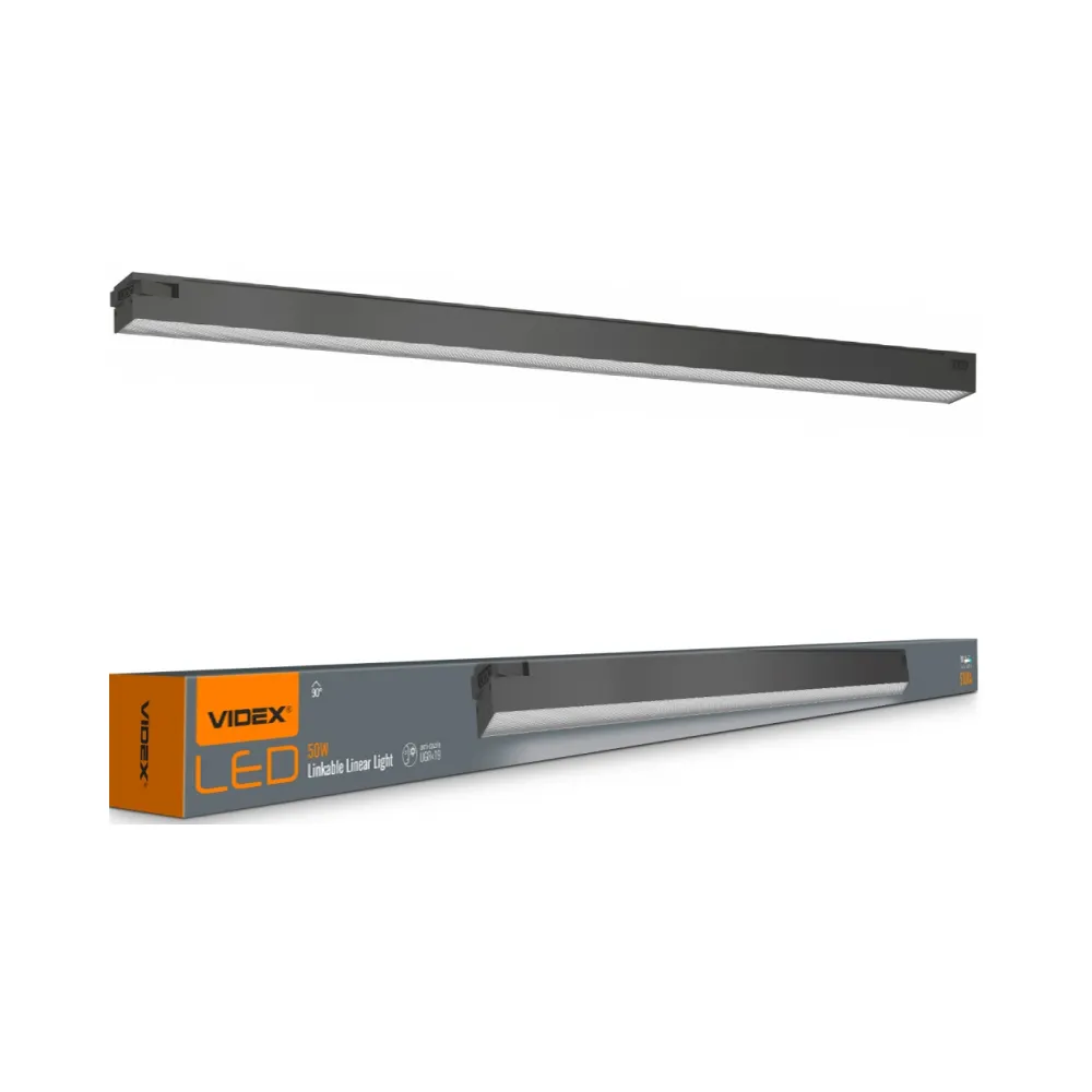 LED світильник лінійний магістральний VIDEX BNL02 50W 1.2М 5000K 220V чорний VL-BNL02-50125B