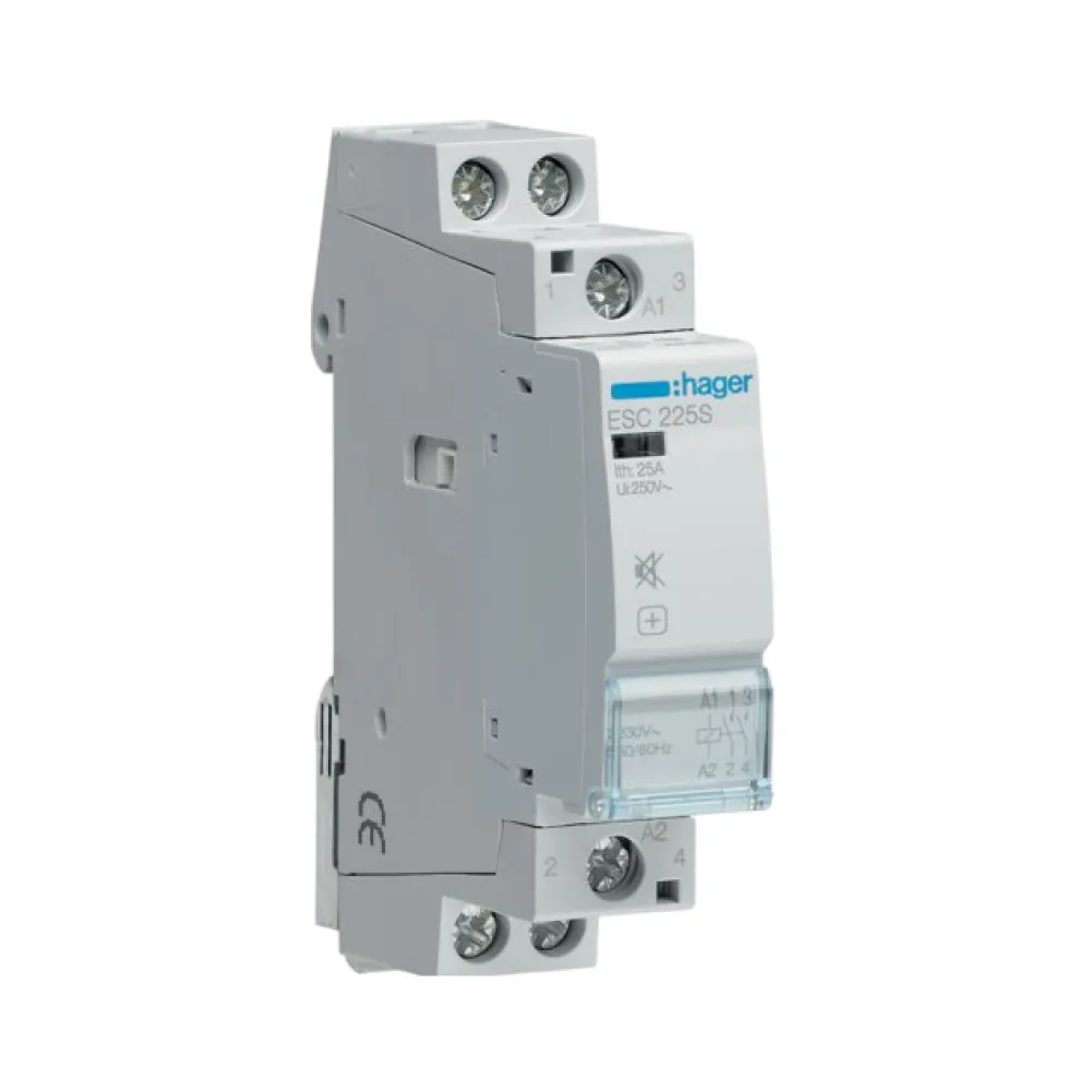 Контактор Hager безшумний 25A  2НВ 230В ESC225S