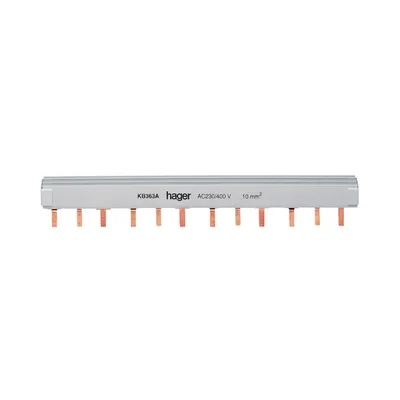 Шина гребенчатая Hager 3P 10мм² 12M KB363A
