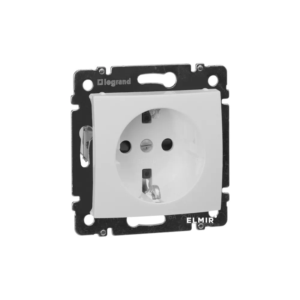 Legrand Valena Classic Розетка 2К+З з автоматичними клемами зі шторками Білий 774222
