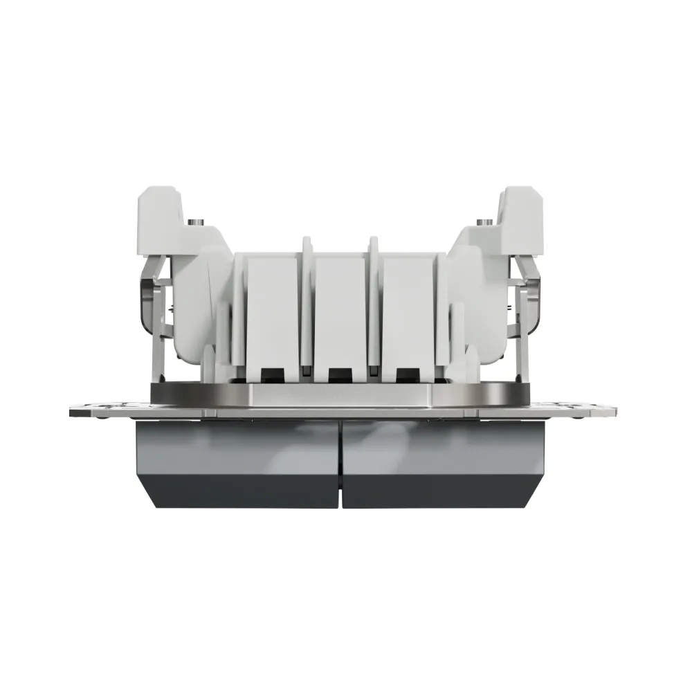 Переключатель Schneider Electric Asfora сталь двухклавишный внутренний проходной EPH0600162