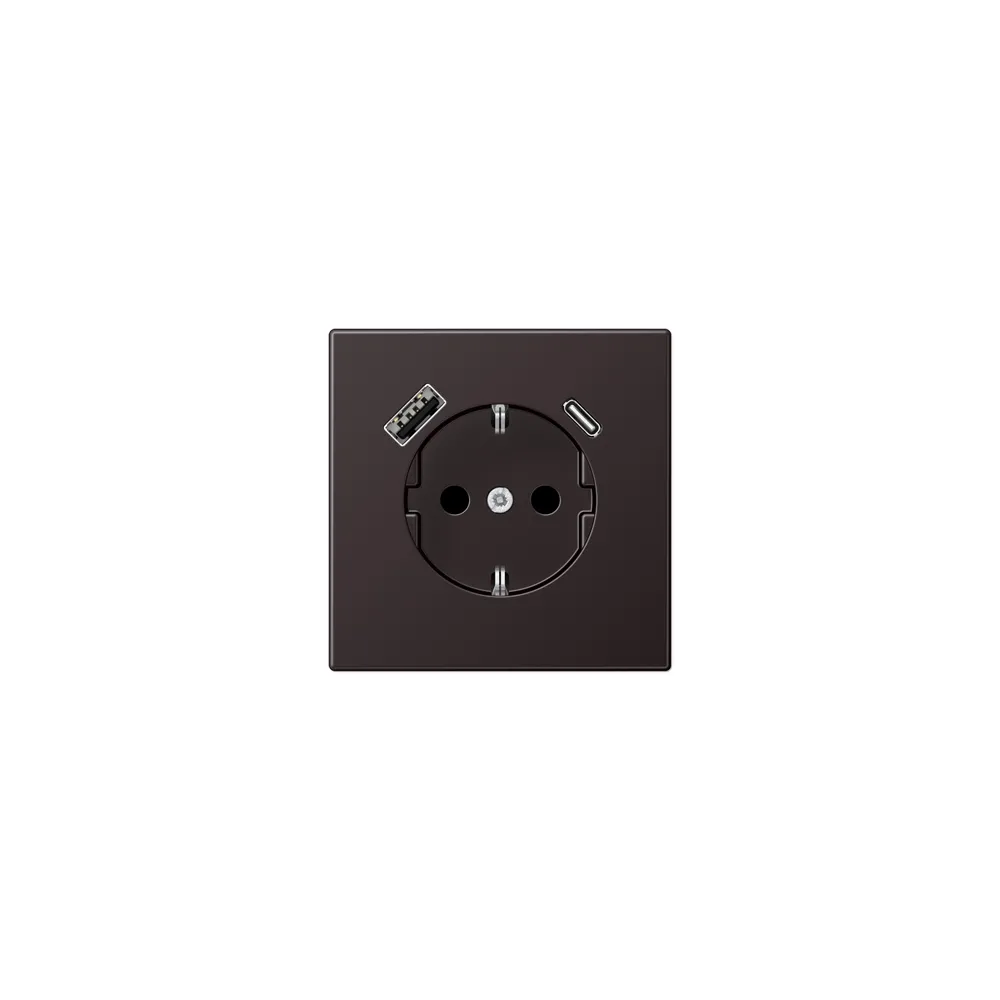 JUNG LSx-механізм Розетка SCHUKO® з USB-інтерфейсом алюміній Dark AL1520-15CAD-L