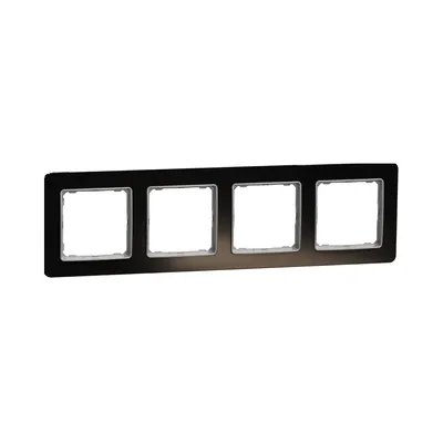Рамка Schneider Sedna Design 4-х кратна чорне скло SDD361804
