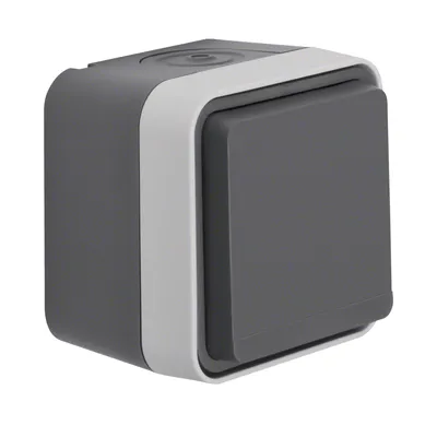 Hager W.1 Розетка з з/к IP55, сіра, 16А/250В W.1 WNC140