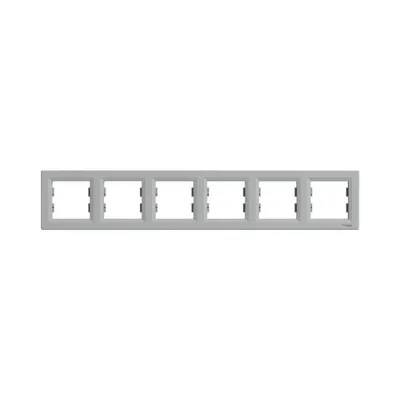 Рамка Schneider Electric Asfora алюміній шестимісна горизонтальна ЕРH5800661