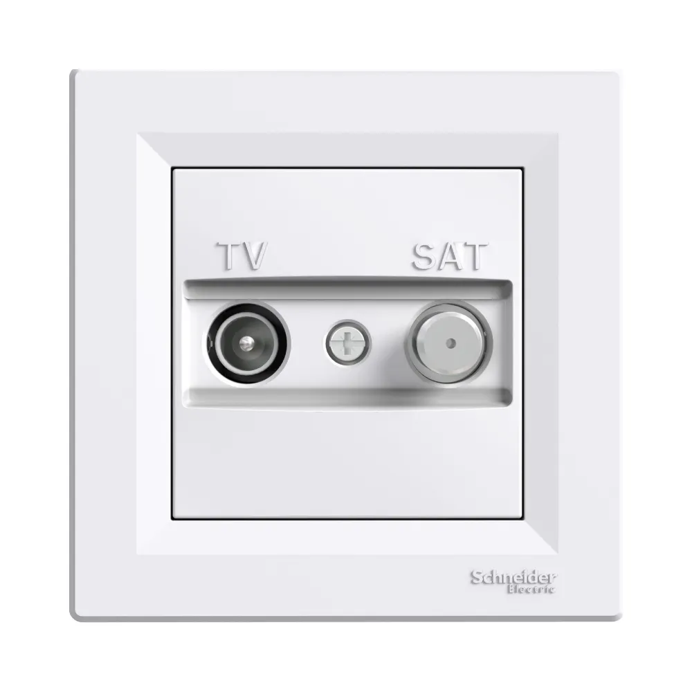 Розетка телевізійна Schneider Electric Asfora біла ТV+SAT кінцева внутрішня EPH3400421
