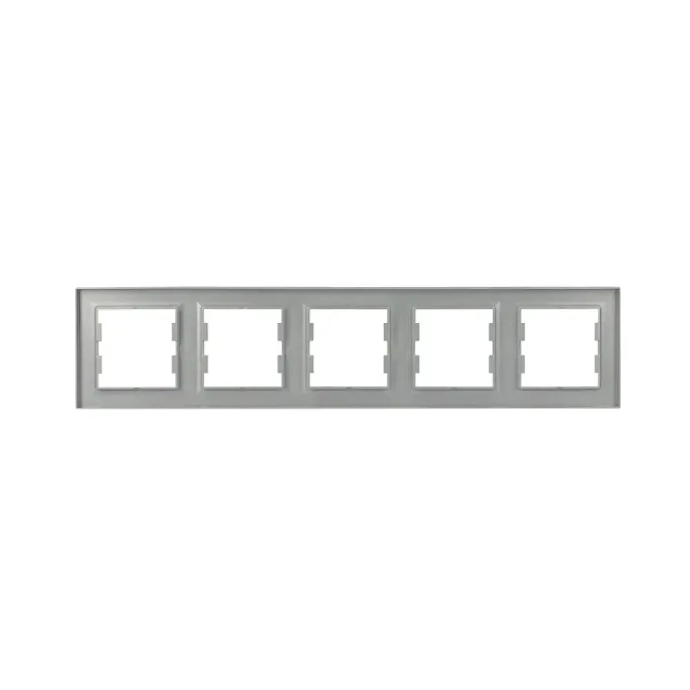 Рамка Schneider Electric Asfora алюміній п'ятимісна горизонтальна EPH5800561