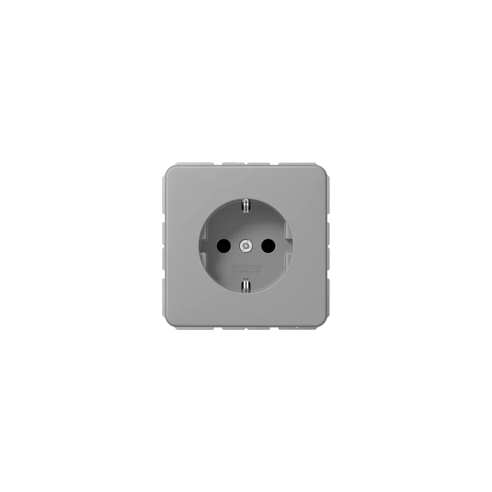 JUNG CD Розетка SCHUKO з захисними шторками сірий CD1520BFKIGR