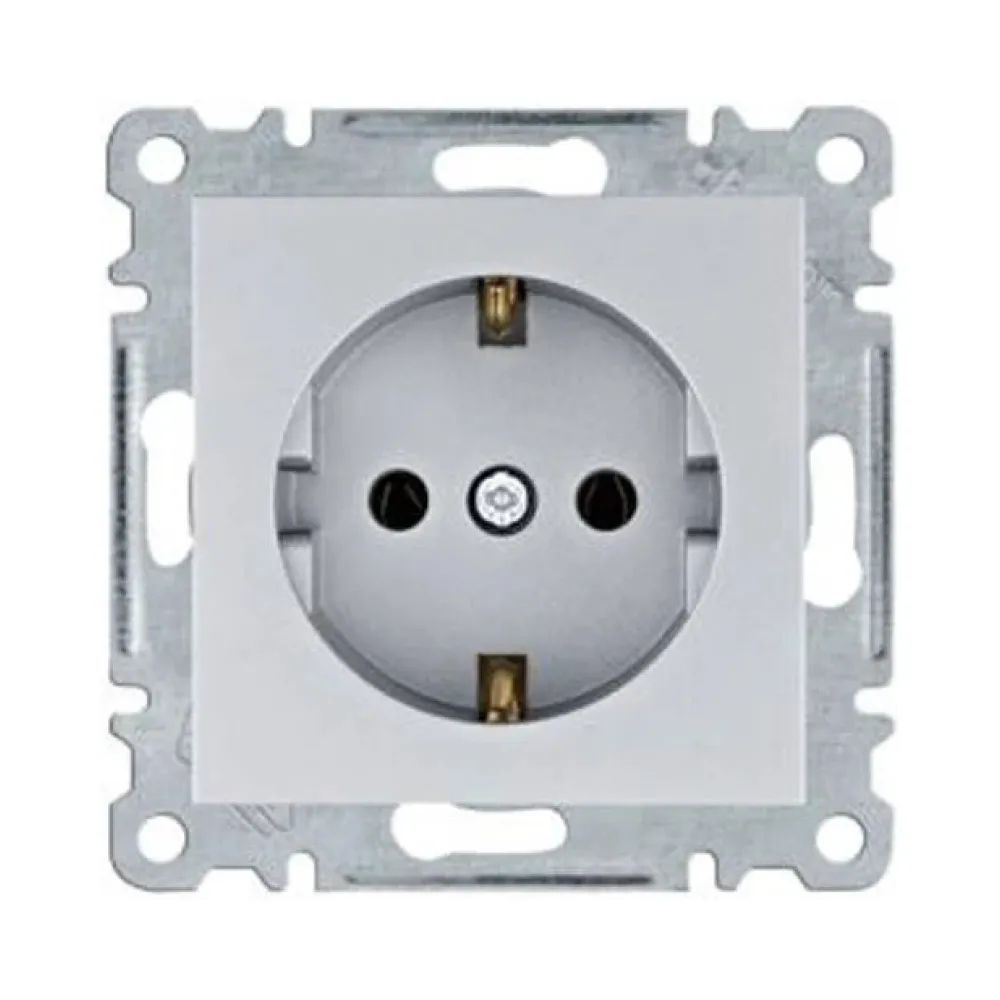 HAGER Lumina Розетка з/к срібний WL1052