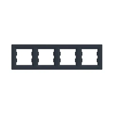 Рамка Schneider Electric Asfora антрацит чотиримісна горизонтальна EPH5800471