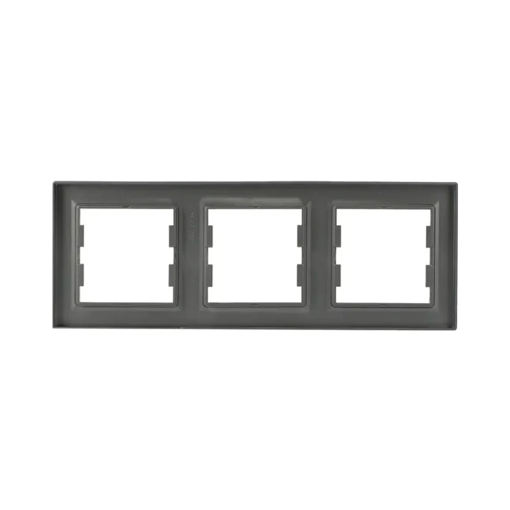 Рамка Schneider Electric Asfora сталь трехместная горизонтальная EPH5800362