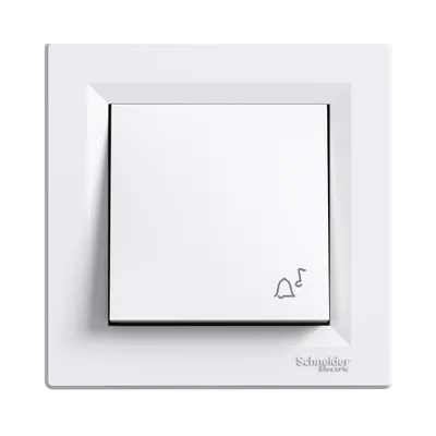 Кнопковий вимикач Schneider Electric Asfora з символом Дзвінок білий самозажимний EPH0800121