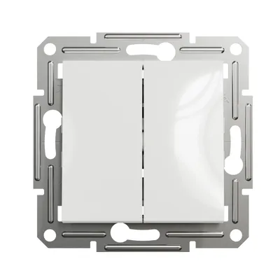 Вимикач Schneider Electric Asfora двоклавішний бiлий без рамки EPH0370121