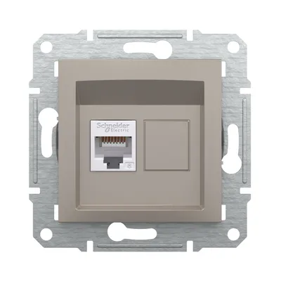 Schneider ASFORA Розетка комп. RJ-45 кат.6 UTP внутр. (C3) бронза EPH4700169