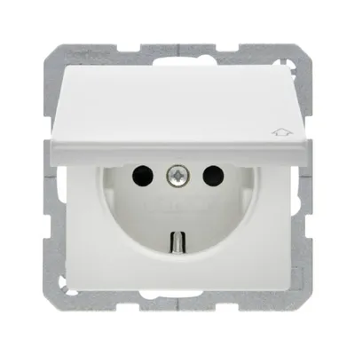 Розетка Berker Q.x з з/к з кришкою полярна білизна 47516069