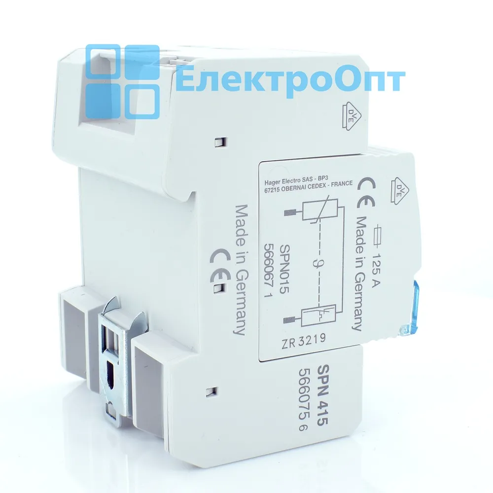 Hager Розрядник класу 2, 4п, 40kA, Up<=1,25kB SPN415