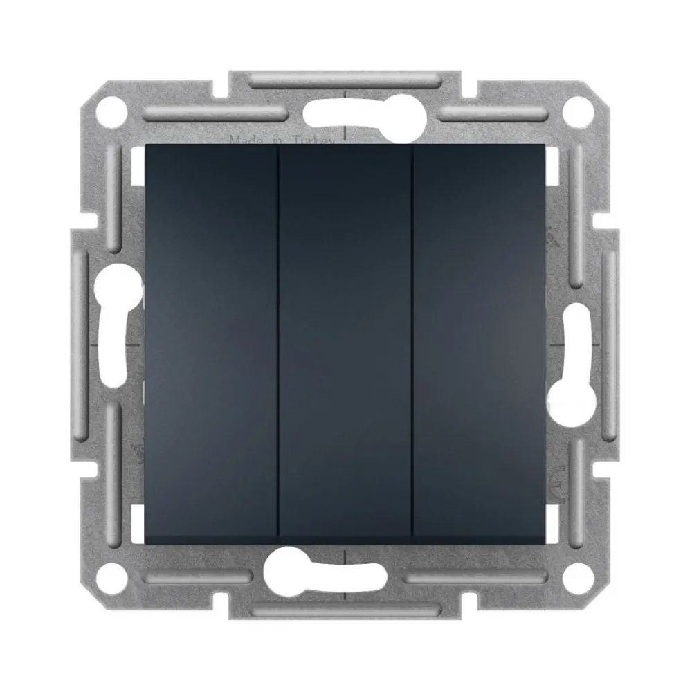 Выключатель Schneider Electric Asfora антрацит трехклавишный внутренний EPH2100171
