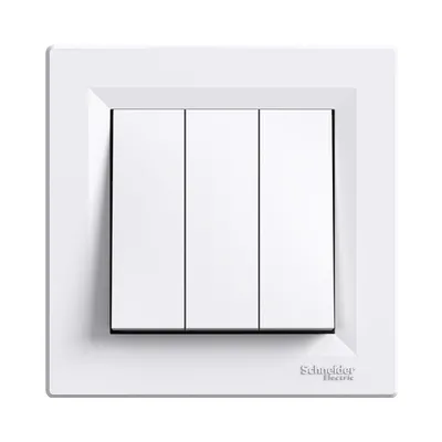 Вимикач Schneider Electric Asfora бiлий трьохклавішний внутрішній EPH2100121