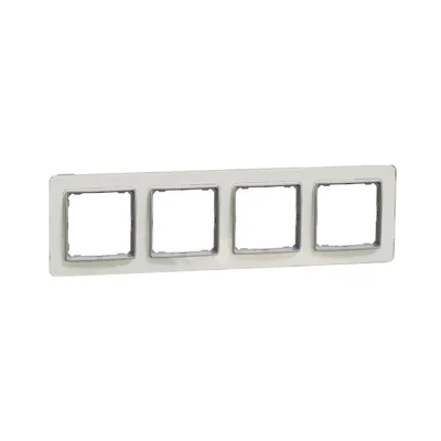 Рамка Schneider Sedna Design 4-х кратна біле скло SDD360804