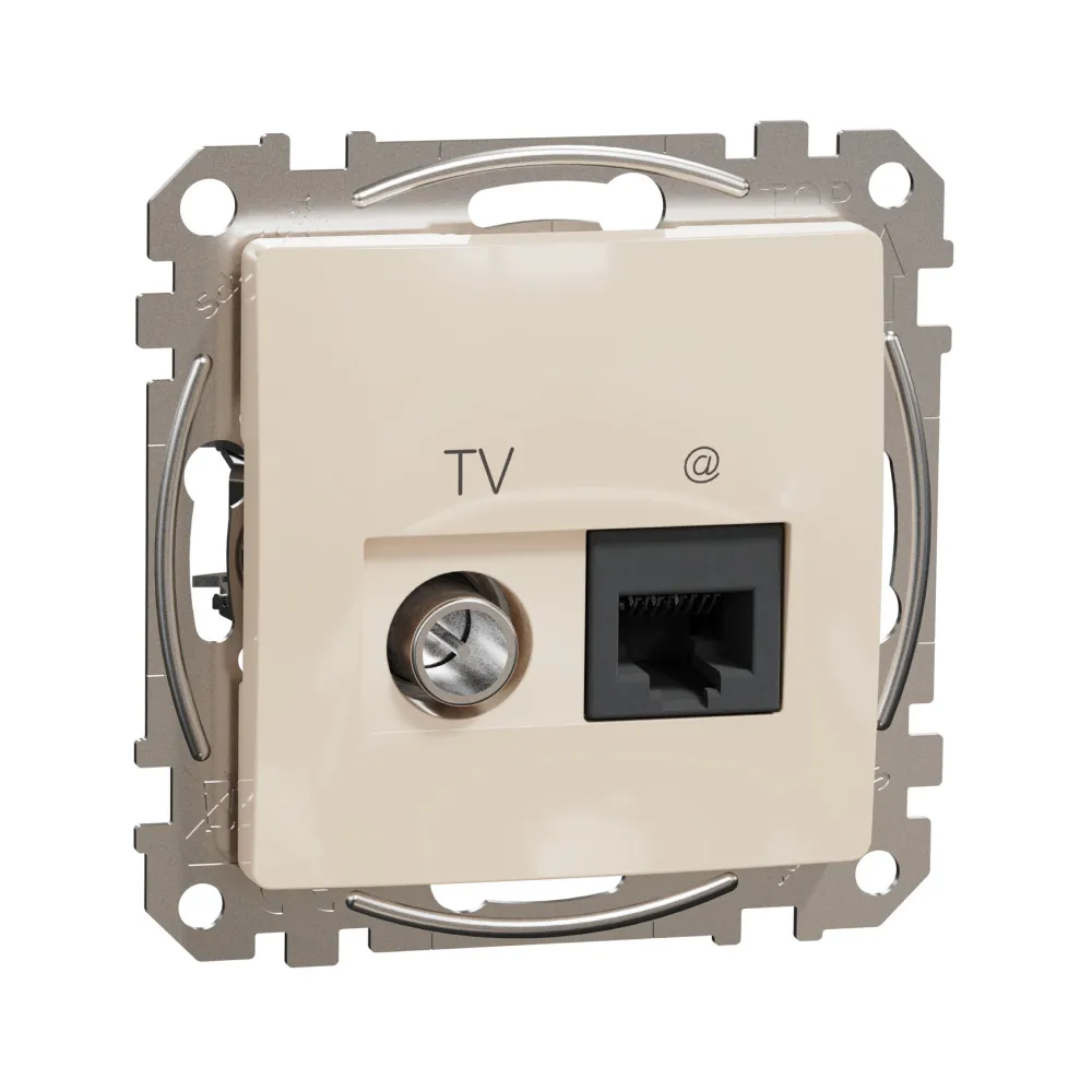 Schneider Sedna Design Розетка 1-а комп. + TV внутр. TV+RJ45 кат. 6 UTP Sedna Design Бежевий SDD112469T
